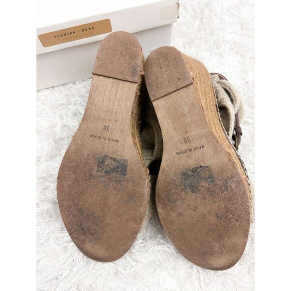 Anthropologie Schuler and Sons Philadelphia Platform Wedge Canvas Sandals 8 - Picture 6 of 6